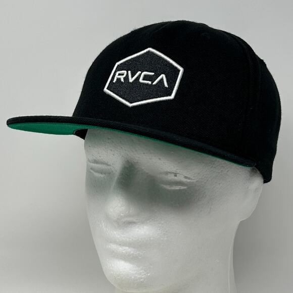 RVCA Hat Baseball Cap PM Tenore Skater Surfer Surfing MMA Snapback Mid Fit Black - Picture 9 of 9